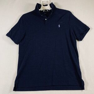 Polo Ralph Lauren Men's L Navy Blue Classic Fit Short Sleeve Cotton Polo Shirt